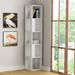 Hokku Designs Capitola 63.27" H x 12.57" W Library Bookcase Wood in White | 63.27 H x 13.38 W x 13.38 D in | Wayfair