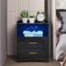 Latitude Run® Edwill 2 - Drawer Nightstand Wood in Black | 22.8 H x 17.7 W x 15.7 D in | Wayfair BD2E49A0C54B4A748727DE82ABD9EDE2