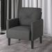 Armchair - Red Barrel Studio® 28.54 inches Wide Tufted Linen Armchair Linen/Wood/Fabric in Black/Brown/Gray | 35.03 H x 28.54 W x 27.95 D in | Wayfair