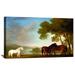 George Stubbs Paintings Sporting Art Print Two Bay Mares And A Gray Pony In A Landscape Canvas Art Framed Wall Art