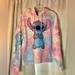 Disney Tops | Disney Stitch Hoodie Crop Tye Dye Pastel Blue Pink Unfinished Hem Plus 1x Ohana | Color: Blue/Pink | Size: 1x