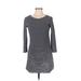 J.Crew Factory Store Casual Dress - Bodycon Crew Neck 3/4 sleeves: Blue Color Block Dresses - Women's Size 2X-Small