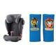 BRITAX RÖMER Kindersitz 15-36 kg KIDFIX 2 S, mit zusätzlichem Seitenaufprallschutz für Kinder (Gruppe 2/3), 3,5 bis 12 Jahre, Storm Grey & PAW PATROL Gurtpolster Kind Blau, Anzahl 2