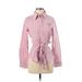 Princess Vera Wang Long Sleeve Button Down Shirt: Pink Stripes Tops - Women's Size 5