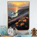 Rosecliff Heights Orange Flowers by the Coast II - Print on Canvas Metal in Black/Gray/Orange | 40 H x 30 W x 1.5 D in | Wayfair