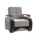 Arm Chair - Ottomanson Yafah Fabric Upholstered Convertible Sleeper Arm Chair w/ Storage in Gray/Brown | 38 H x 36 W x 33 D in | Wayfair YFH-GY-AC