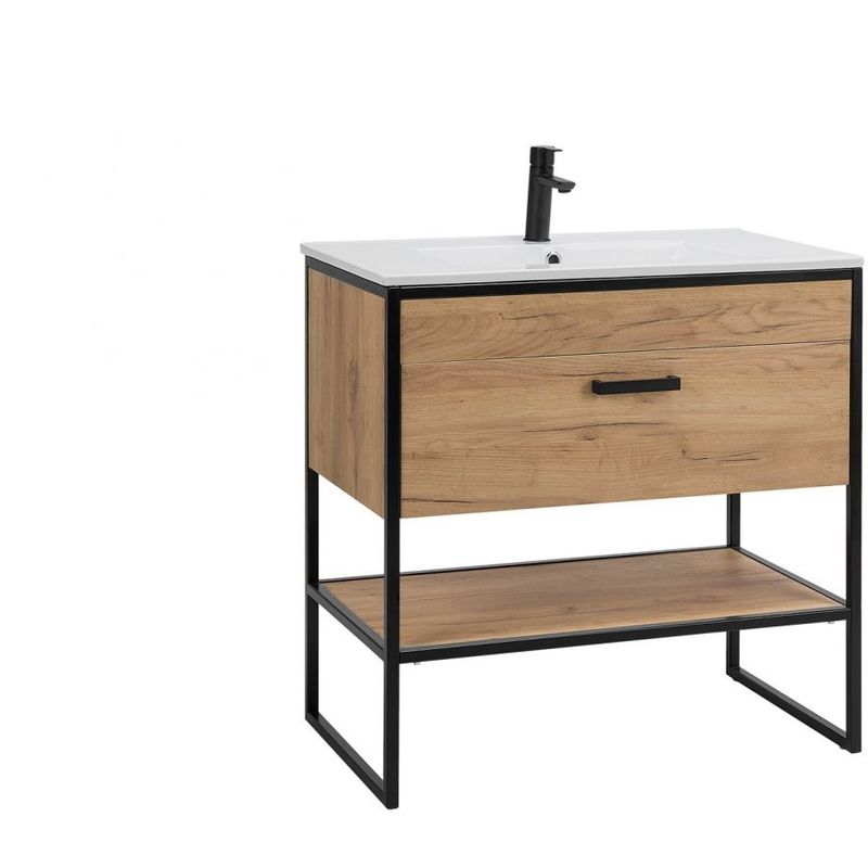 Waschbeckenunterschrank atlanta Eiche inkl.Waschbecken 80cm