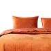 Rio 36 Inch King Pillow Sham, Quilted Diamond Design, Orange Dutch Velvet