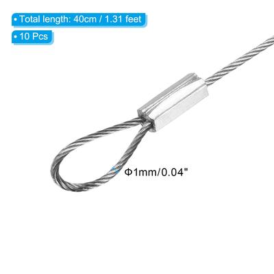 10Pcs Stage Lights Safety Cable 304 Stainless Steel Security Rope - Silver