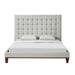 Ryan Velvet or Linen Button Tufted Platform Bed With Wooden Slats