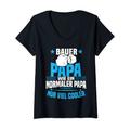 Damen Lustiges Vater Vatertag Bauer Papa Geburtstagsgeschenk T-Shirt mit V-Ausschnitt