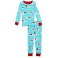 Hatley Mädchen Organic Cotton Long Sleeve Printed Pyjama Set Pyjamaset, Christmas Unicorns, 6 Jahre