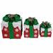 Northlight Lighted Red with White Snowflakes Gift Boxes Christmas Outdoor Decorations - Set of 3