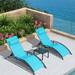 Patio Chaise Lounge Set Outdoor Beach Pool Sunbathing Lawn Lounger Recliner Chair Side Table Included