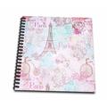3dRose Paris Eiffel Tower Vintage Pink and Blue Pattern - Mini Notepad 4 by 4-inch