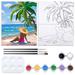 VOCHIC 8x10 Canvas Painting Kit Pre Drawn Canvas for Painting Sip and Paint For Adults Birthday Gift Beach Woman Theme Painting Kit DIY Adult Party Favor