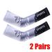 2Pairs UV Sun Protection Arm Sleeves Cooling Sports Sleeve Anti Slip Ice Silk Arm Warmers Arm Covers for Men Women M - Blue