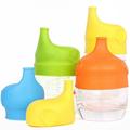 Elephant anti -overflow cupSilicone Sippy Cup Lid for Babies Toddlers Anti-scalding Spill Proof Bottle Cup Lid - Blue