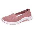 CBGELRT Womens Sandals Pink Short Heel Sandals for Women Women Single Shoes Slip On Fly Woven Mesh Casual Shoes Tennis Walking Breathable Fashion Flip Flops