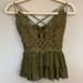 Free People Tops | Euc Like New Green Spaghetti Strap Free People Top Size Medium | Color: Green | Size: M