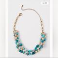 Free People Jewelry | Free People Riverside Beaded Necklace | Color: Blue/Gold | Size: Os