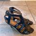 Nine West Shoes | Nine West Size 9.5 Black Low Heeled Sandal | Color: Black | Size: 9.5