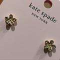 Kate Spade Jewelry | Kate Spade Gleaming Garden Delicate Flower Aquamarine Studs + Dust Bag Nwt | Color: Gold/Tan | Size: Os