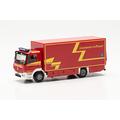 herpa truck model Mercedes-Benz Atego '13 Koffer-LKW Branddirektion Stuttgart true to its original scale of 1:87, plastic truck for diorama, made in Germany, model building, collectors edition