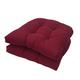 Outdoor Chair Cushions Set of 2, 18.9" x 18.9" U-Shape Furniture Cushions, Patio Cushion Covers Replacement, for Wicker Chair Seat Indoor Furniture Dinning Chair Pad (Color : Wine Red)