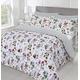 MHG Living Percale King Size Duvet Cover Set with Pillowcases - Polycotton Reversible Multicolour Plant with Leaves and Floral Design Bedding Duvet and Pillow Covers, Cream