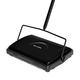 Alpine Industries Triple Brush Floor & Carpet Sweeper – Heavy Duty & Non Electric Multi-Surface Cleaner - Easy Manual Sweeping for Carpeted Floors - Black