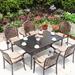 Bloomsbury Market Afra Rectangular 6 - Person Aluminum Outdoor Dining Set w/ Cushions Metal in Brown | 59.06 W x 36.22 D in | Wayfair