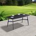 Hokku Designs Orestes Dining Table Stone/Concrete/Metal in Black/Gray | 29.53 H x 62.99 W x 31.5 D in | Outdoor Dining | Wayfair