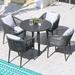 Corrigan Studio® Kuehnel Round 4 - Person 35.4" Long Aluminum Outdoor Dining Set w/ Cushions Metal in Gray | 35.4 W x 35.4 D in | Wayfair