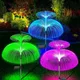 Lampe solaire double méduse 7 couleurs éclairage LED en fibre optique imperméable luminaire