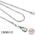 Collier en argent sterling 925 pour femmes bijoux à la mode en argent chaîne serpent 1mm collier