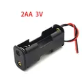 Fente à pince pour batterie AA 3V support de stockage boîtier 2 piles AA 24.com avec ligne