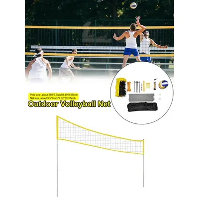 Filet de volley-ball portable pliant réglable badminton tennis perche de support parc de