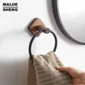 Anneau porte-serviettes en aluminium + bois porte-serviettes pour salle de bain porte-serviettes