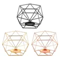 A0KE Metal Tea Light Candle Holder Hollow Geometric Tealight Holders Candle Stand for Wedding