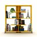 Yellow Kipp Wood Etagere Open-Back 6 Shelves Bookcase Large Organizer, 8''L*45''W*45''H, 50LBS
