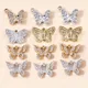 Breloques papillon en alliage couleur or cristal exquis pour boucles d'oreilles Bracelet collier