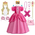 Robe de princesse pêche pour filles vêtements de scène pour enfants costume de cosplay de