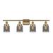 Innovations Lighting Ballston Urban Bell - 4 Light 36 Bath Vanity Light Plated Smoke/Brushed Brass Finish