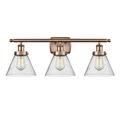 Innovations Lighting 916-3W-13-28 Cone Vanity Cone 3 Light 28 Wide Vanity Light - Copper