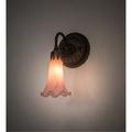 Meyda Tiffany 216932 Transitional One Light Wall Sconce from Pink Pond Lily collection in Bronze/Dark finish 13.00 inches