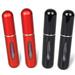 Portable Mini Refillable Perfume Atomizer Perfume Bottle Refillable Perfume Spray Traveling Scent Pump Case 4 Pcs Pack of 5ml Gift (Black Black Red Red)