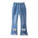 Baby Deals Spring Savings!Flare Jeans Girls Baggy Bootcut Jeans for Girls Plus Size Jeans for Kids Girls Bell Pants Fashion Cute Sweet Boe Trousers Jeans Girls Bell Bottom Jeans Clearance