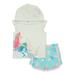 The Little Mermaid Toddler Girl Ariel Cosplay Graphic Hoodie and Shorts Set 2-Piece Sizes 2T-5T