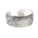 Tibetan Tibet Silver Peony Totem Carved Bangle Cuff Sale Jewelry Bracelet D2A8